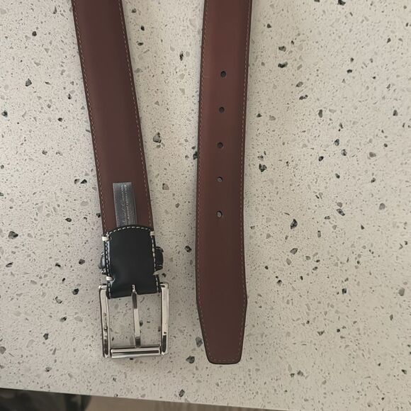 Daniel Cremieux Signature Men's Size 38 Brown Italian Leather Belt Solid Brass - Picture 6 of 12